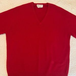 Men's red Gucci Cashmere long sleeve sweater - Made in Scotland - 52"